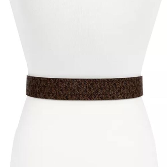 Michael by Michael Kors Logo Belt with Two Tone MK Buckle Reversible Monogram S - Picture 8 of 12